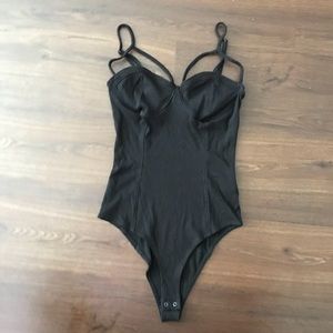 Black one piece bodysuit